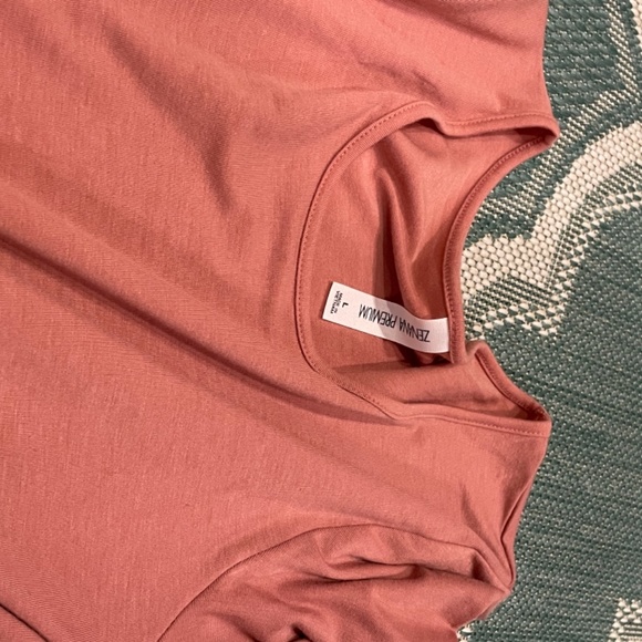 NWOT Zenana Premium Rose Colored Flowy Dress with Pockets Sz L - Picture 3 of 3